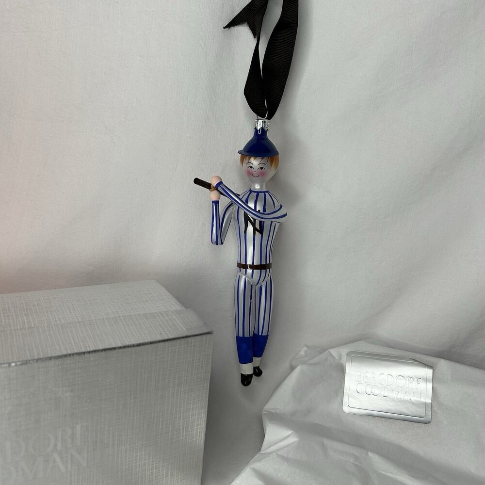 Bergdorf Goodman NY Yankees Christmas Ornament Baseball Player NYC
